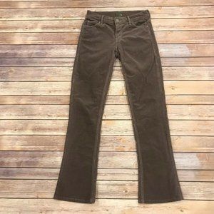 Mother Runaway Bootcut Flare Brown Corduroy Pants in Beaver Wash
